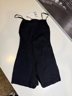 Zara Black Ribbed Romper